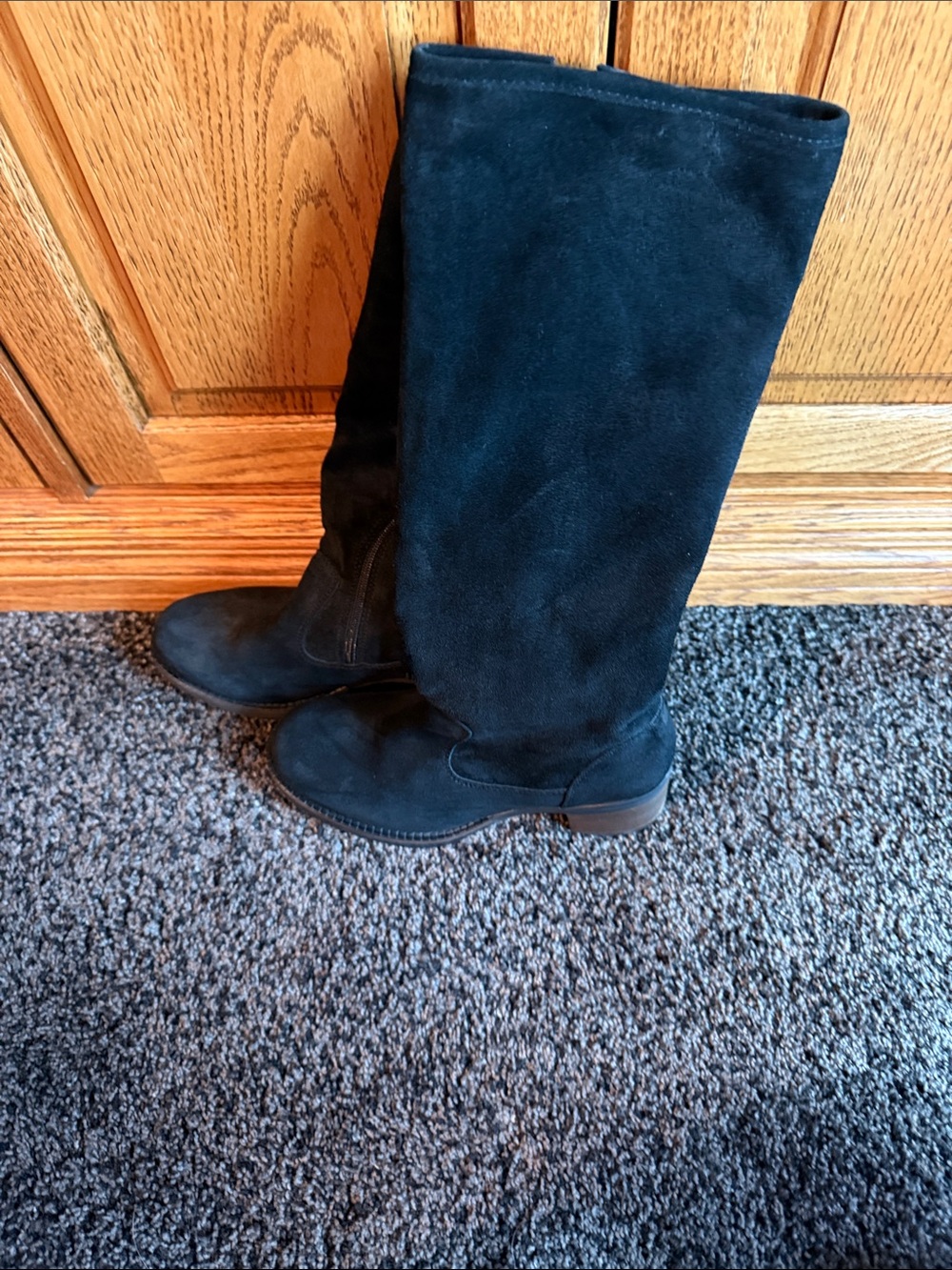 Eric Michael Tall Black Women's Suede Boots - unworn. 2” heel.